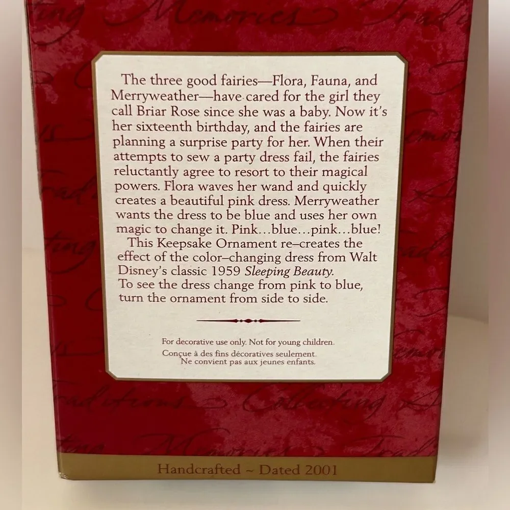2001 Vintage Hallmark Ornament A Magical Dress for Briar Rose- Sleeping Beauty